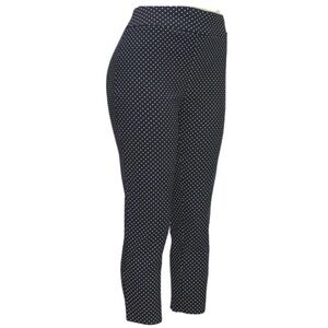 So Slimming by Chicos Sz 3 Pull On Crop Pants Stretch Black Polka Dot Plus XL 16